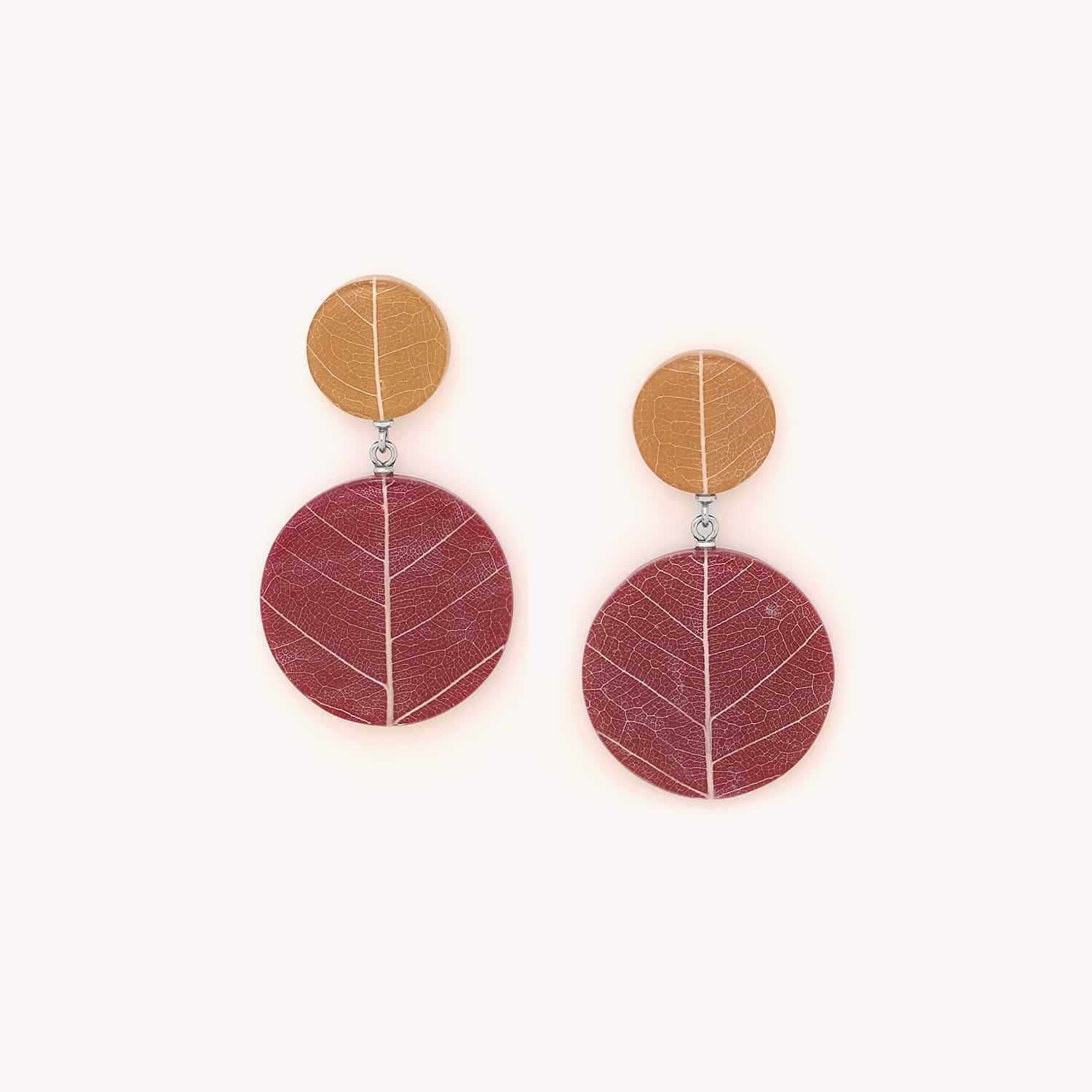 Boucles d'oreilles Ficus Carica feuille et laiton 12--90266 Nature Bijoux