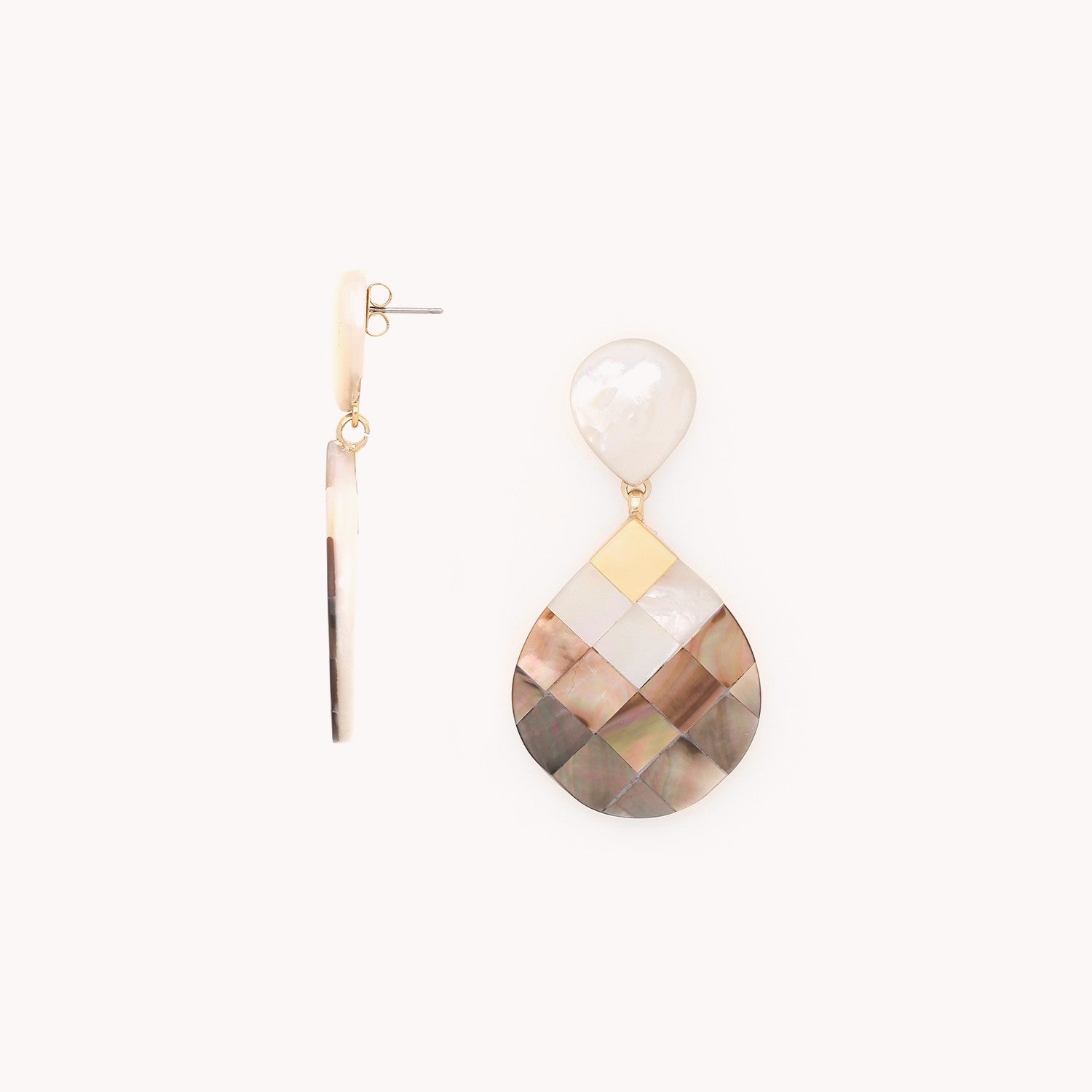 Détail pendentif double goutte nacres 12--90292 Nature Bijoux
