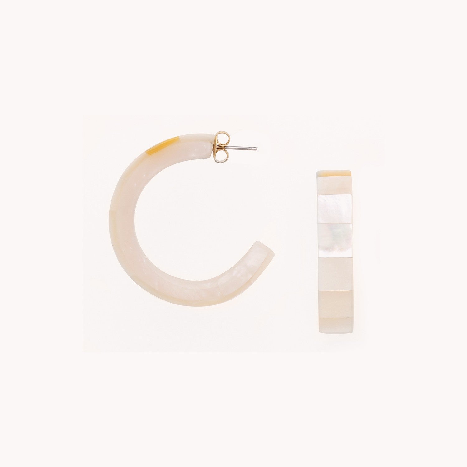 Boucles d'oreilles San Lazzaro nacre blanche 12--90294 Nature Bijoux