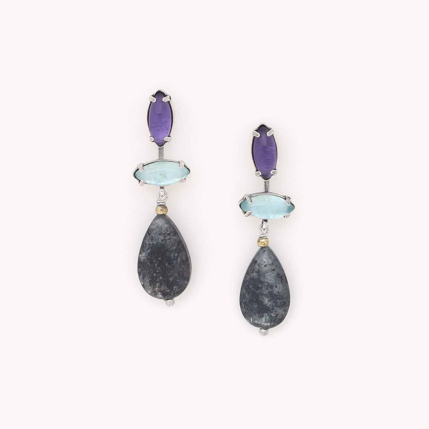 Boucles d'oreilles Gotborg Kyanite Coquillage Capiz 12--90455 Nature Bijoux