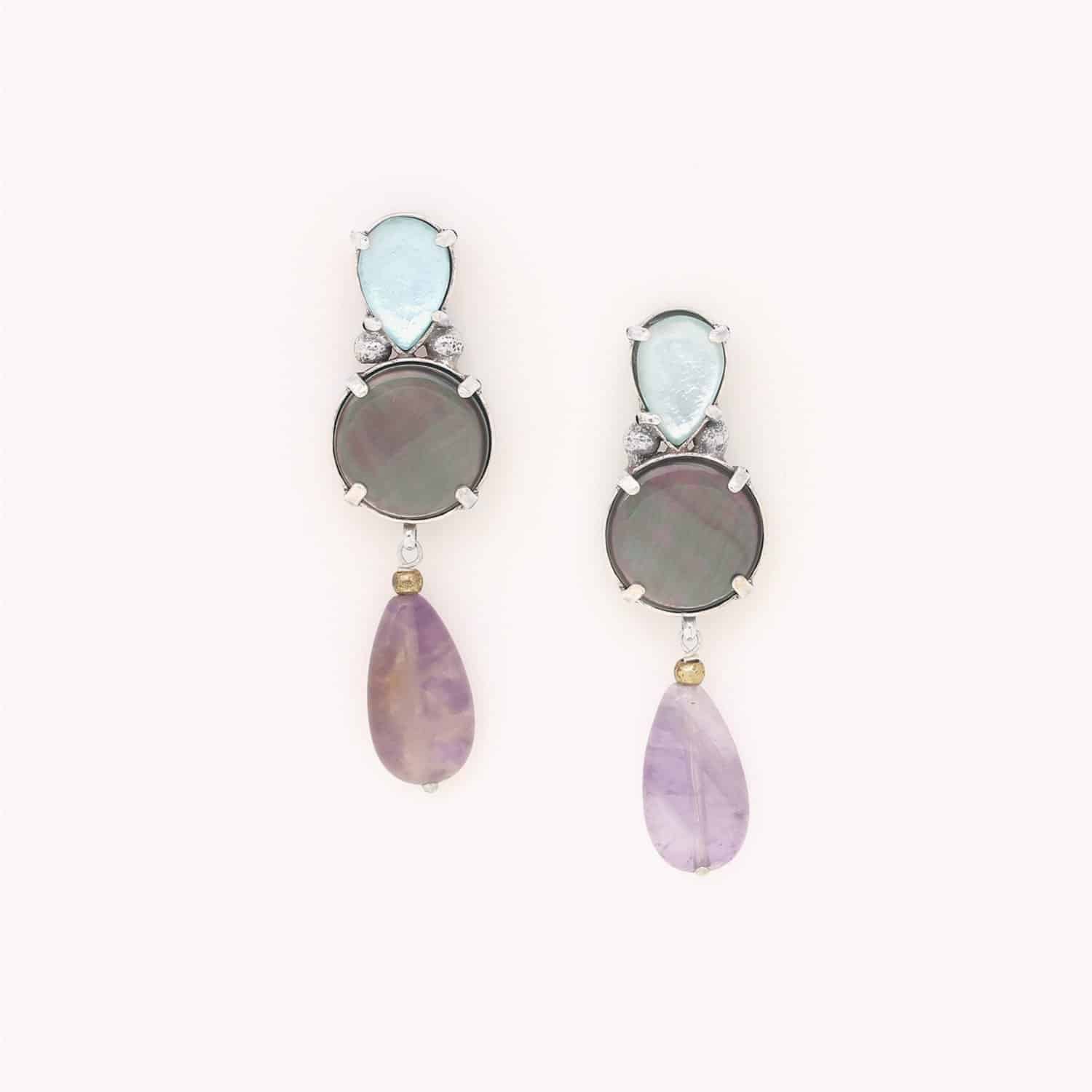 Boucles d'oreille Gotborg améthyste 12--90457 Nature Bijoux