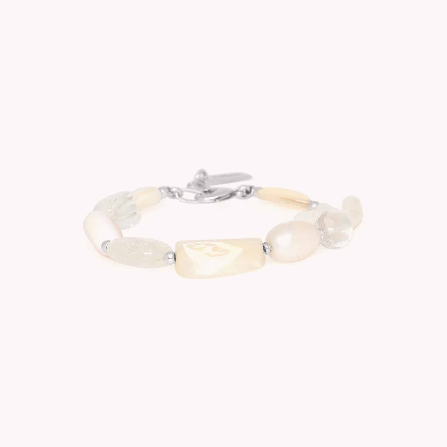 Bracelet Les Cyclades perles, nacre et coquillage 13--44251 Nature Bijoux