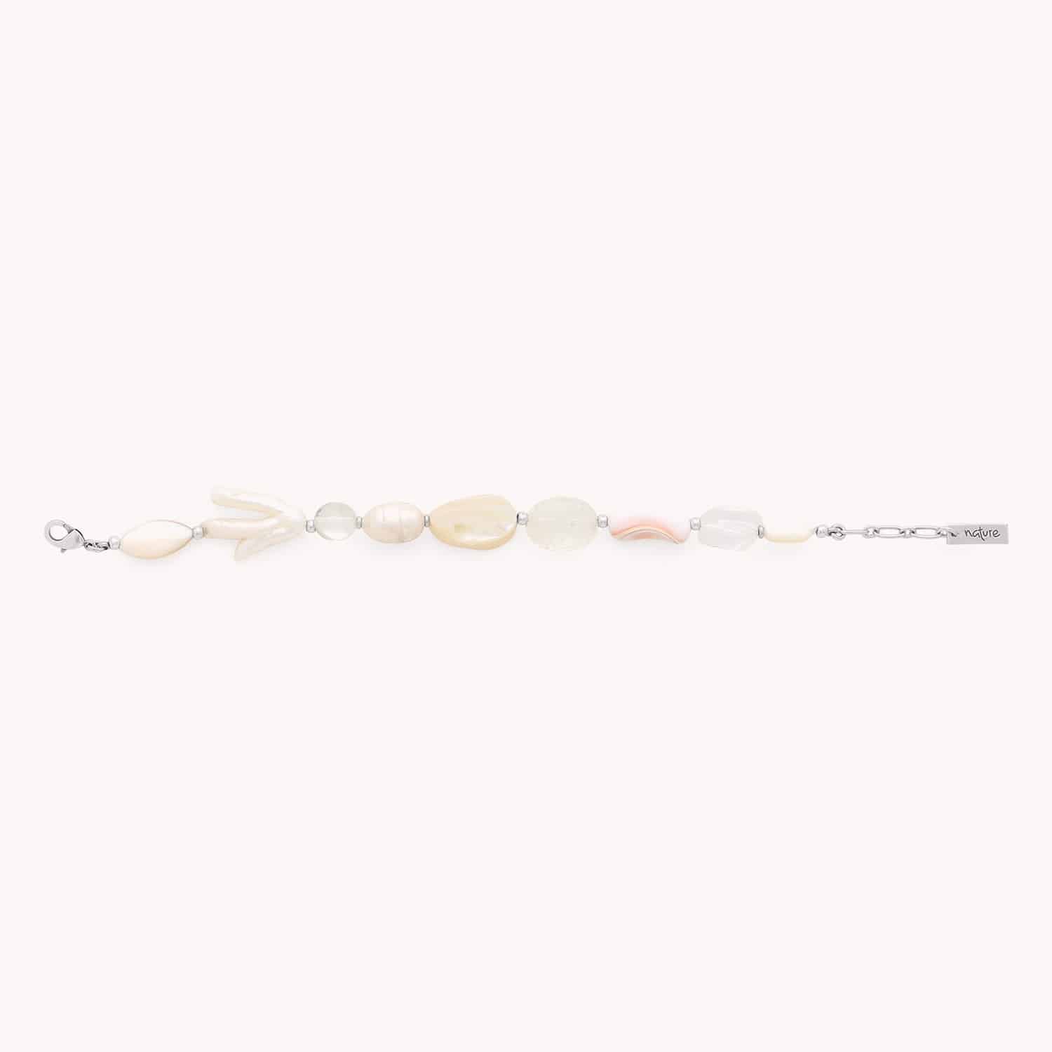 Bracelet détail matière perles et nacre 13--44251 Nature Bijoux