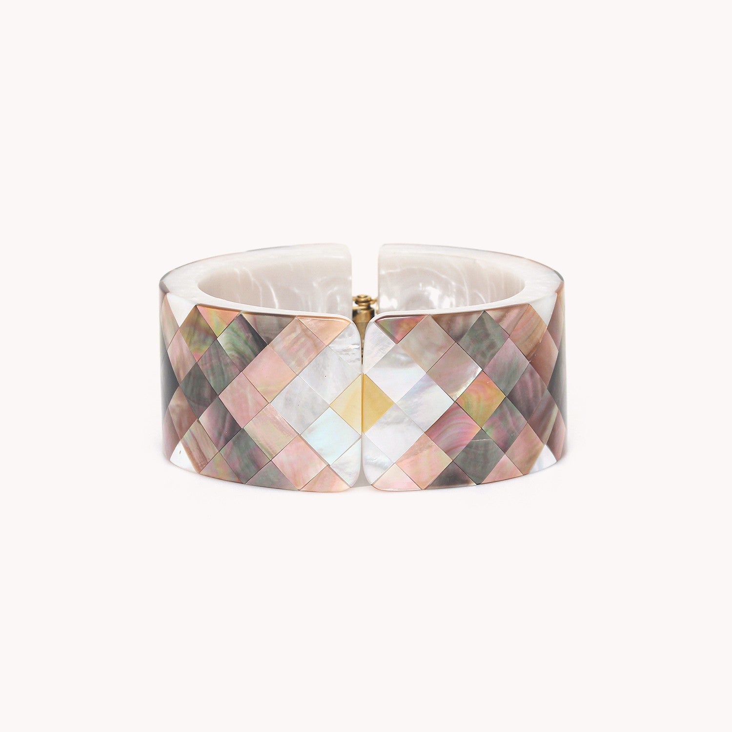 Bracelet San Lazzaro nacre dorée blanche brune laiton 13--44263 Nature Bijoux