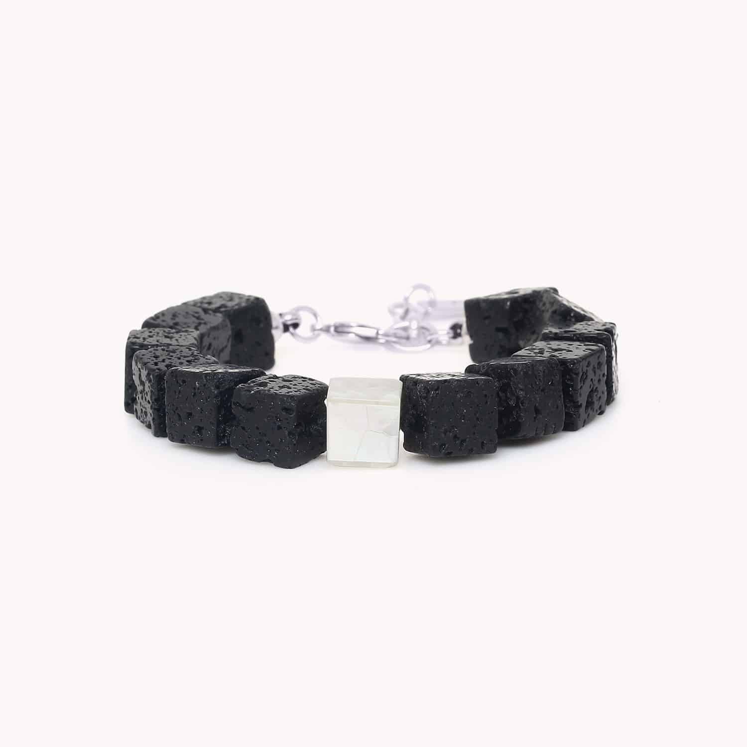 Bracelet Volcan pierre de lave laiton 13--44292 Nature Bijoux