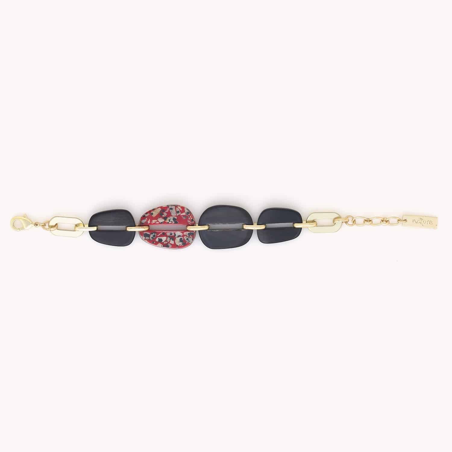 Détail bracelet ajustable jaspe dalmatien 13--44311 Nature Bijoux