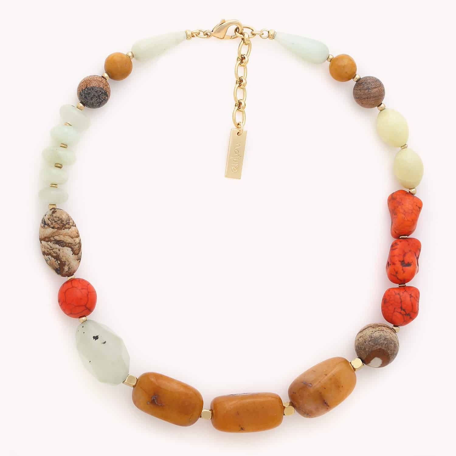 Collier plastron Nature Bijoux Tivoli en Étain, Howlite, Jade, Jaspe 15--43520
