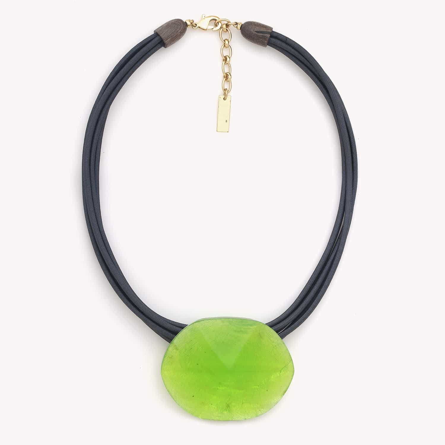 Détail pendentif oval vert agrume 15--43630 Nature Bijoux