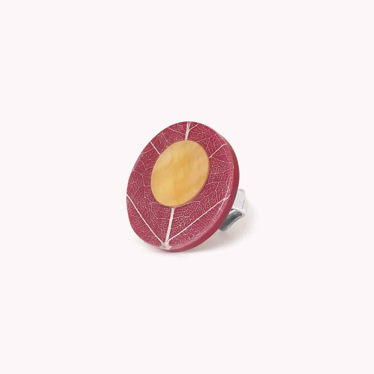 Bague Ficus Carica nacre dorée laiton 19--25830 Nature Bijoux