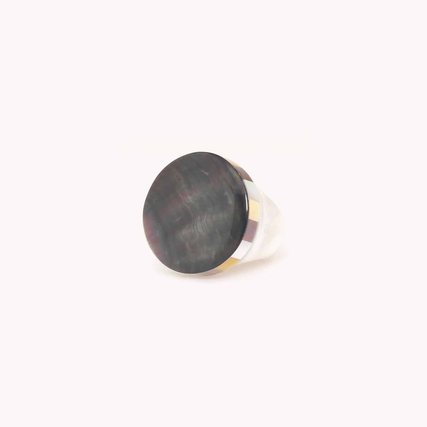 Bague San Lazzaro nacre noire 19--25849 Nature Bijoux