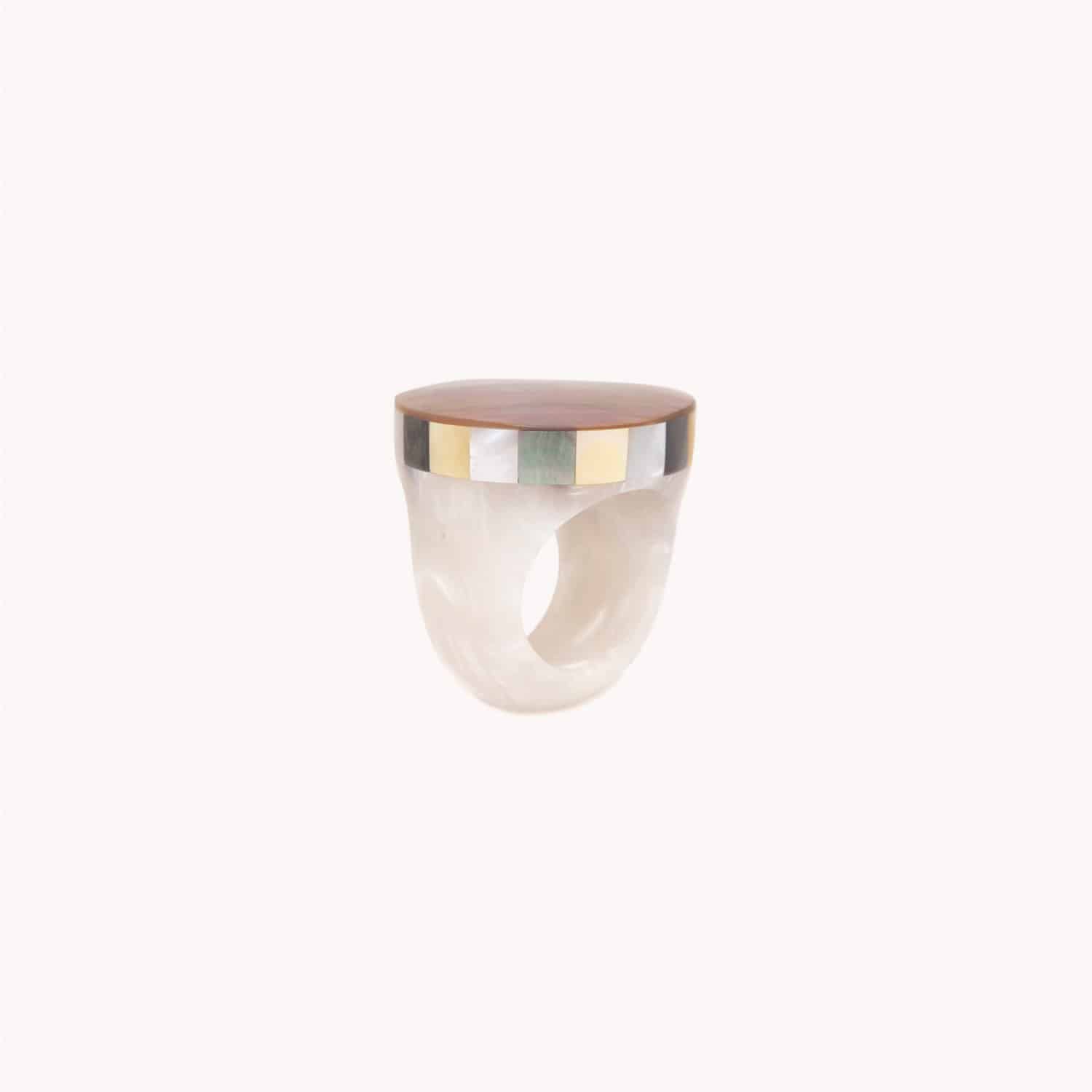 Détail nacre brune bague 19--25850 Nature Bijoux