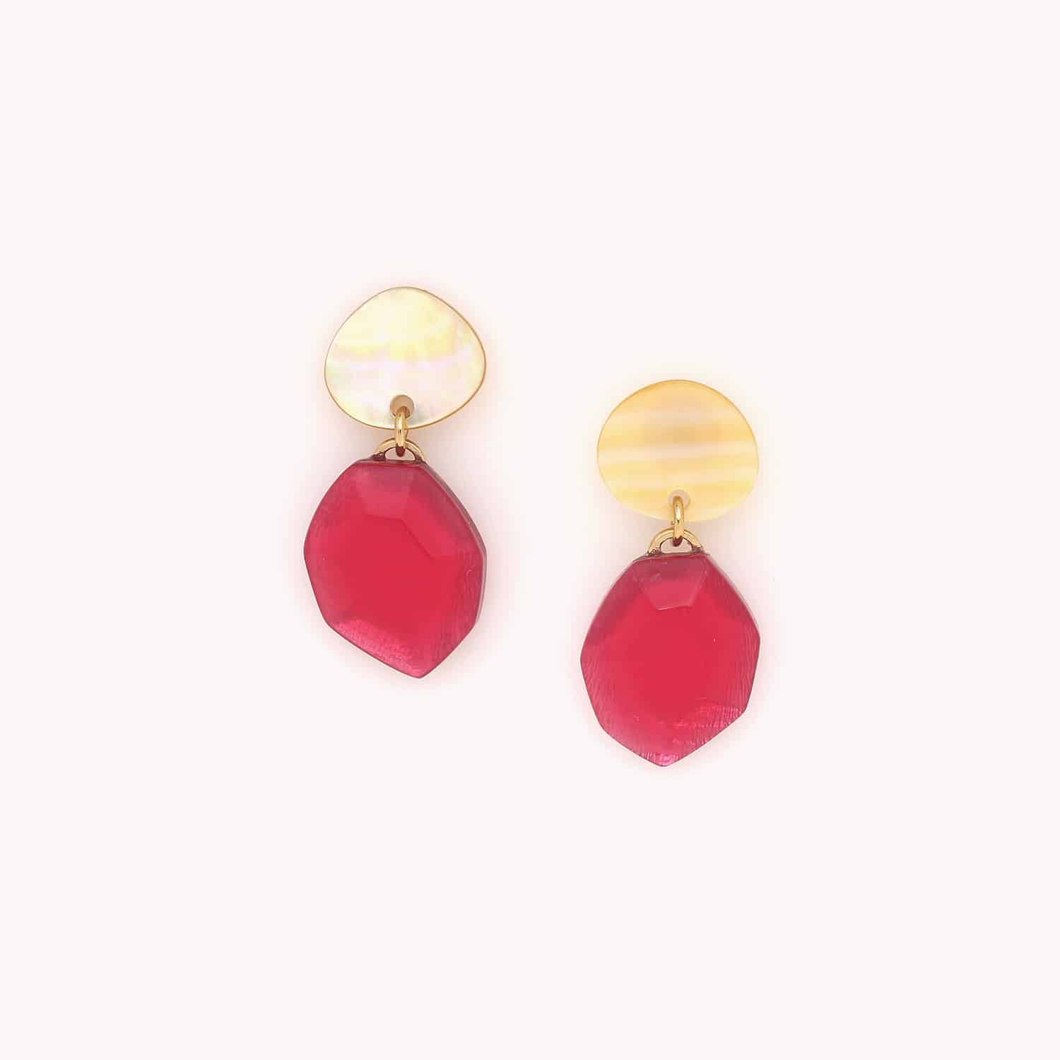 Boucles d'oreilles Izmir nacre dorée laiton 12--90472 Nature Bijoux