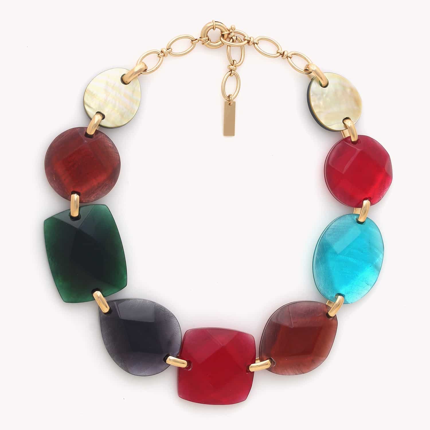 Collier Izmir Coquillage Capiz Nacre dorée Laiton 15--43670 Nature Bijoux