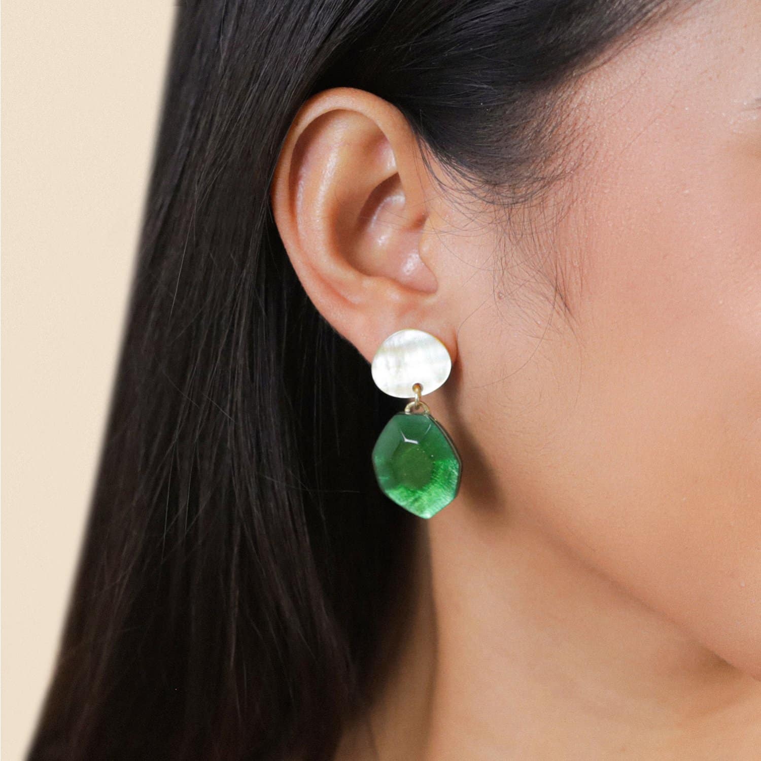 Nature Bijoux Izmir ゴールデン マザーオブパール イヤリング