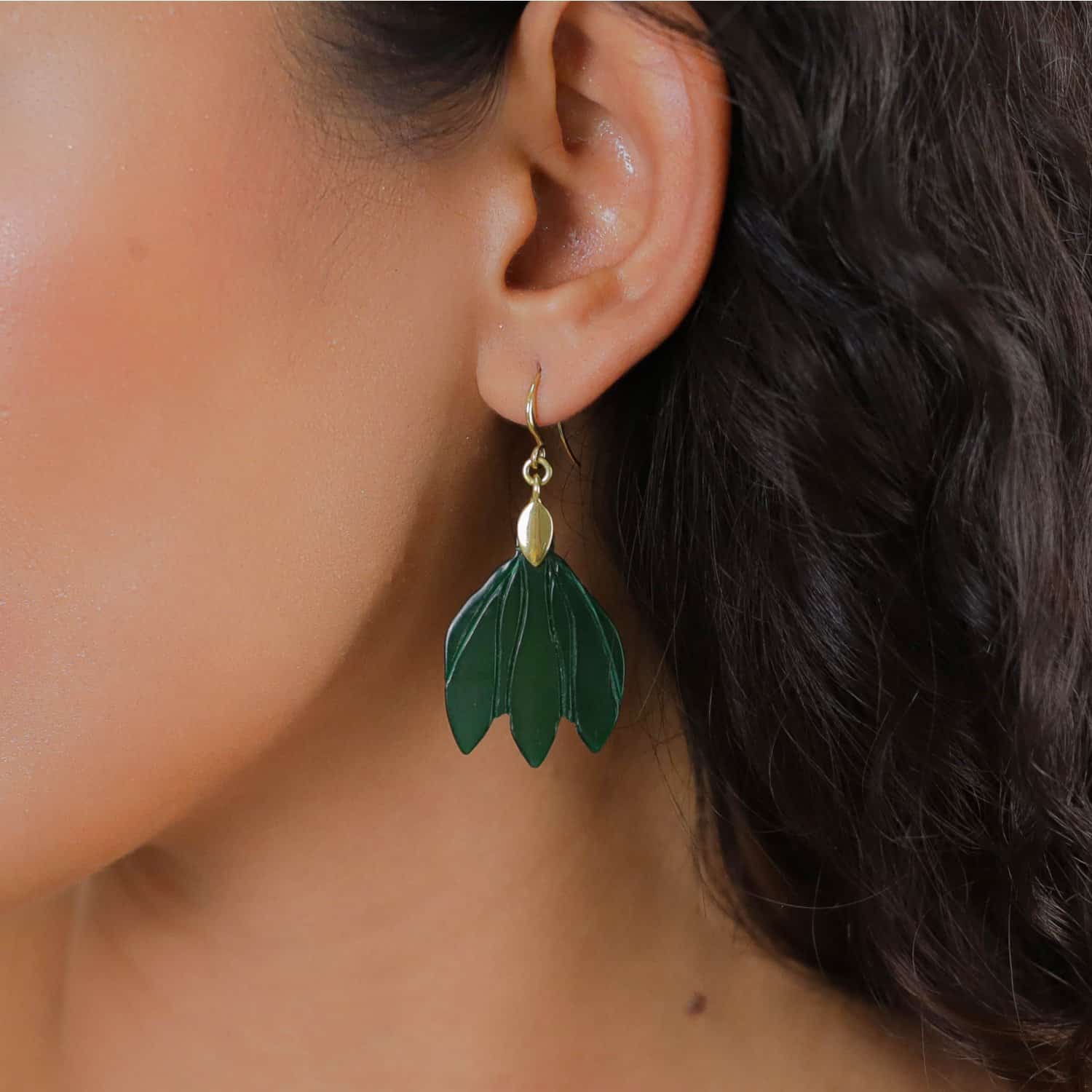 Boucles d'oreilles Son Jardin porté détail corne 12--90677 Nature Bijoux