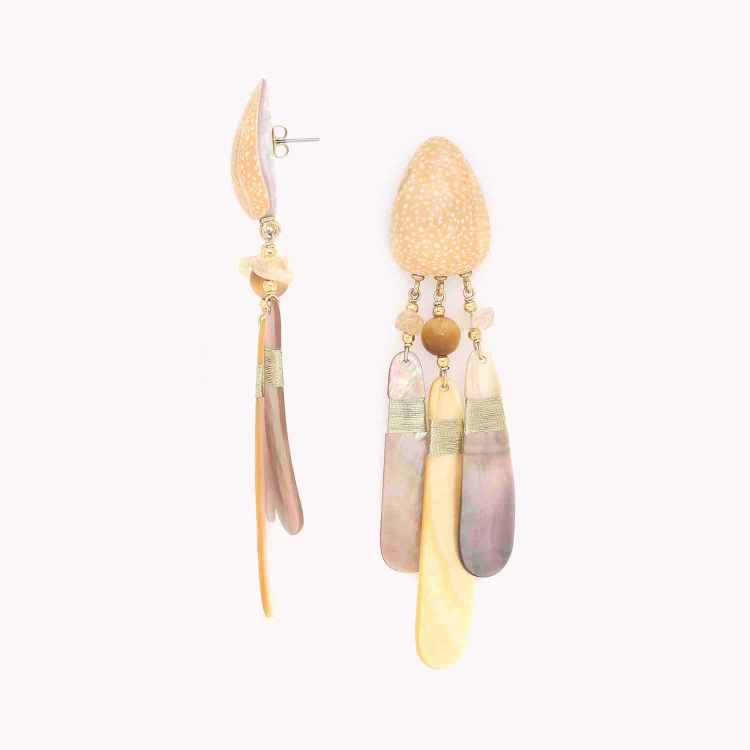 Détail nacre boucles d'oreilles 12--90500 Nature Bijoux