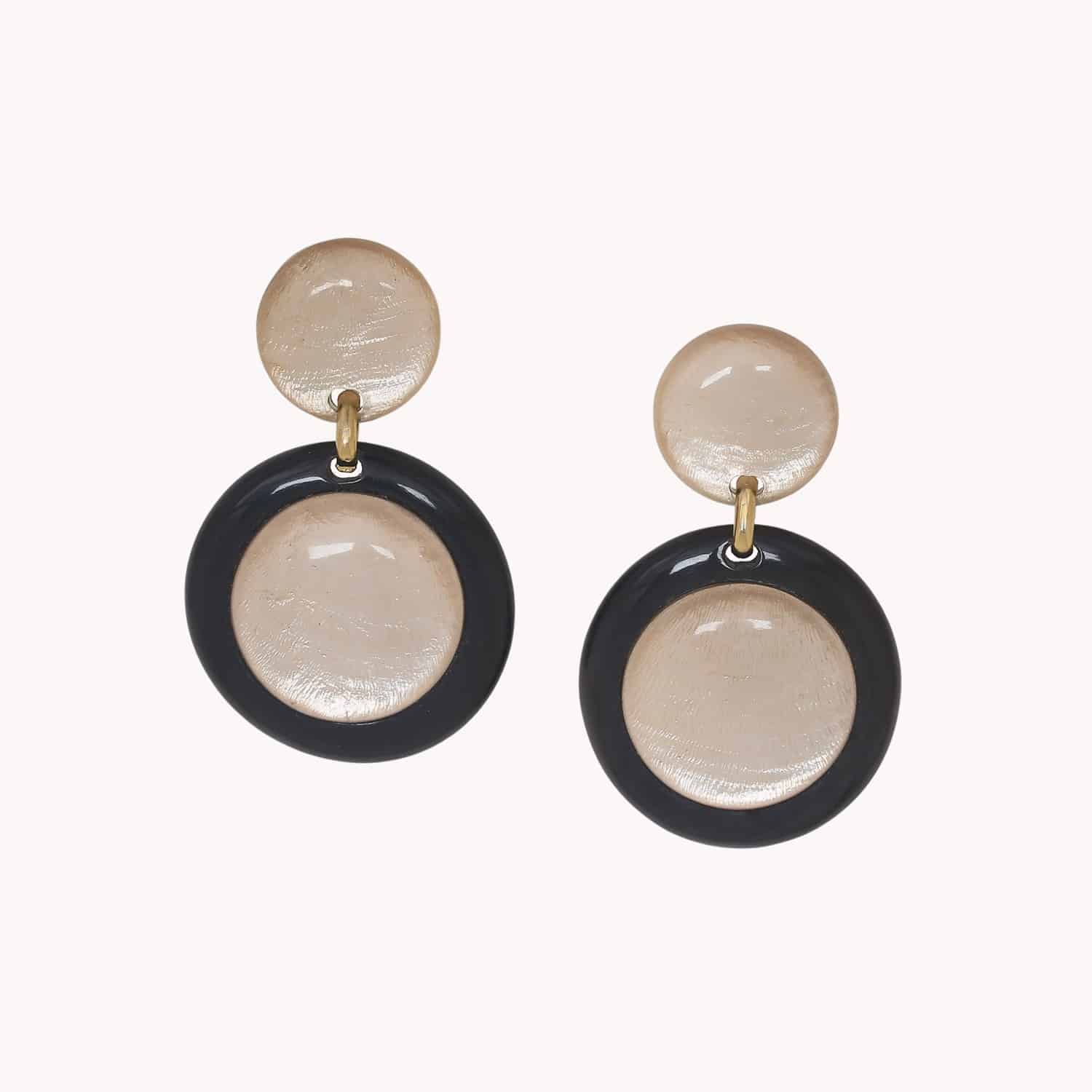 Boucles d'oreilles Saint Honore coquillage Capiz corne 12--90511 Nature Bijoux