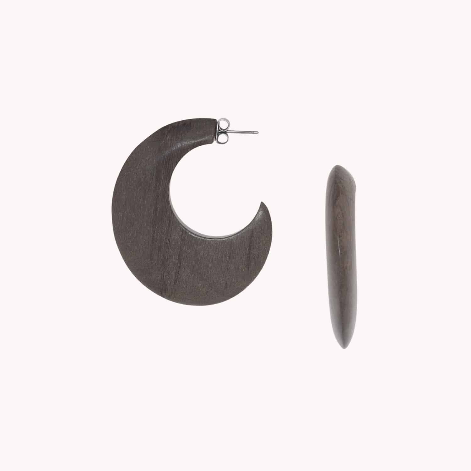Boucles d'oreilles Skala ébène gris 12--90571 Nature Bijoux