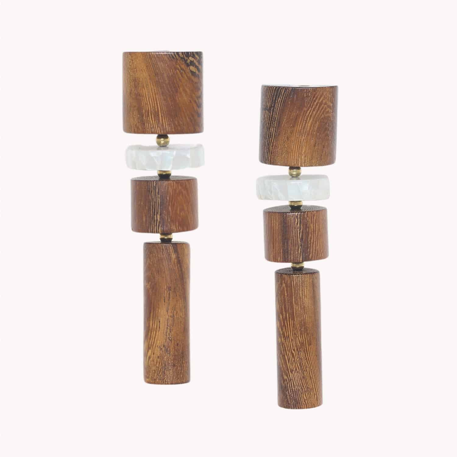 Boucles d'oreilles Okawa bois nacre 12--90590 Nature Bijoux