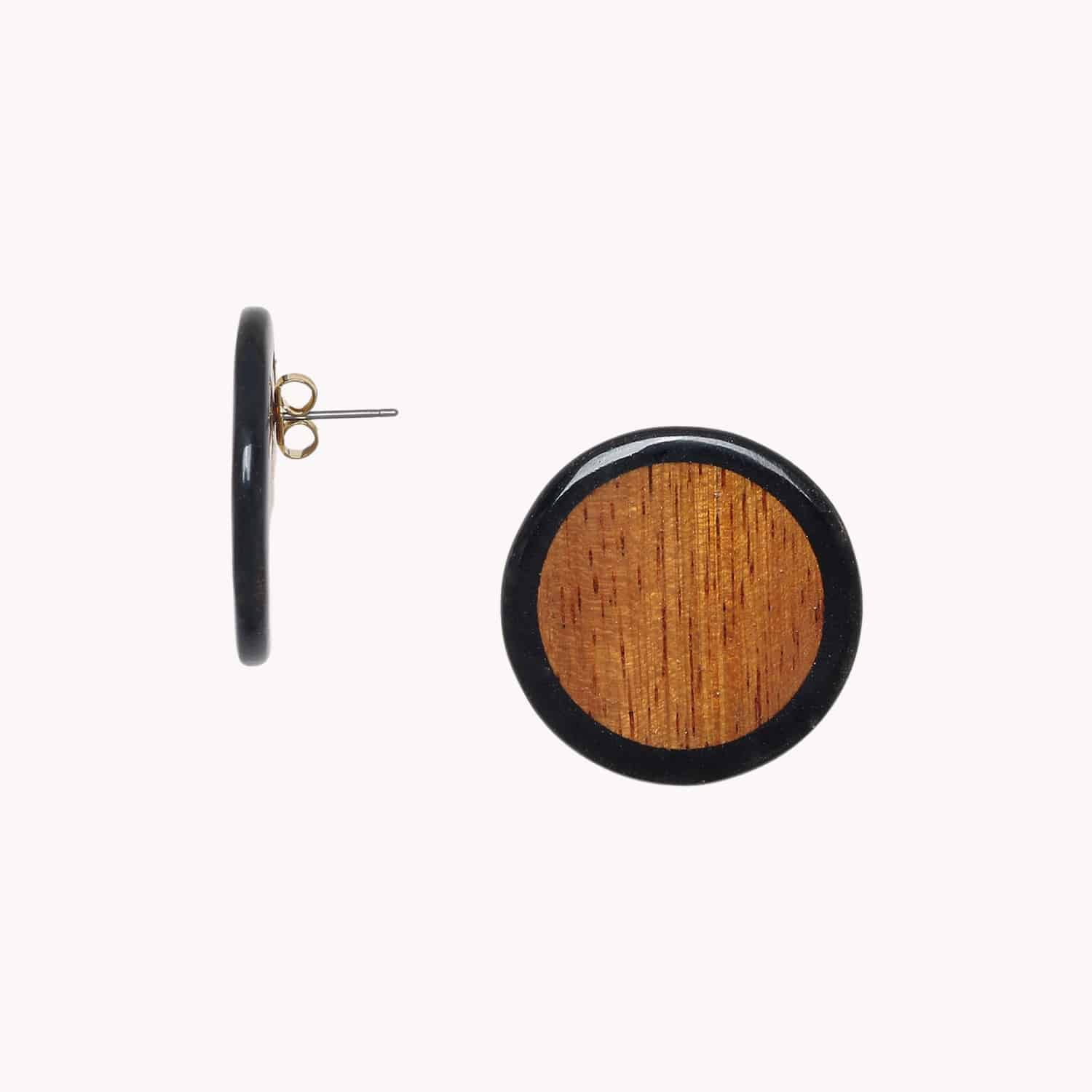 Détail bois Boyong boucles d'oreilles puces 12--90613 Nature Bijoux