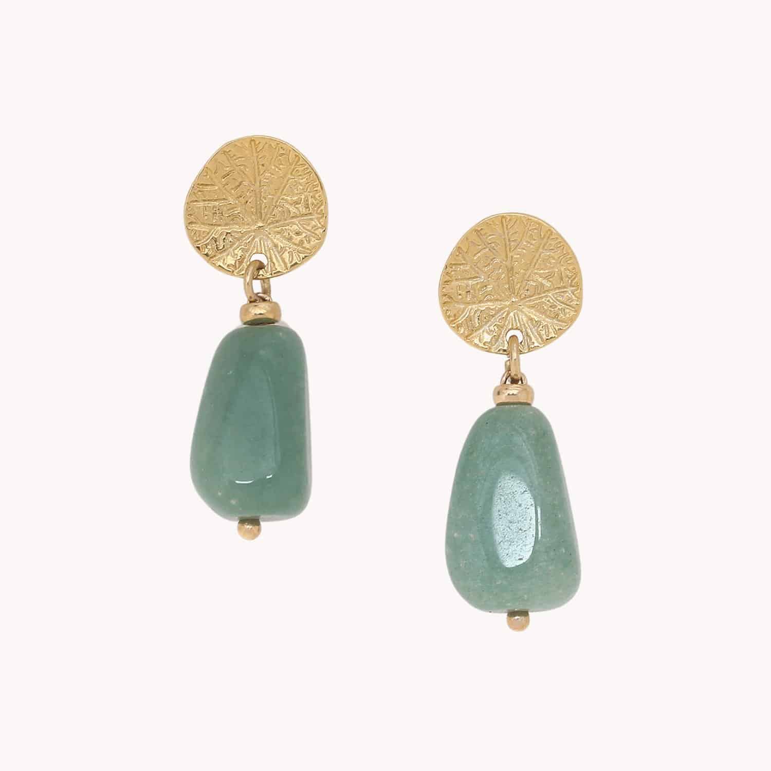 Boucles d'oreilles Minerama aventurine verte 12--90631 Nature Bijoux