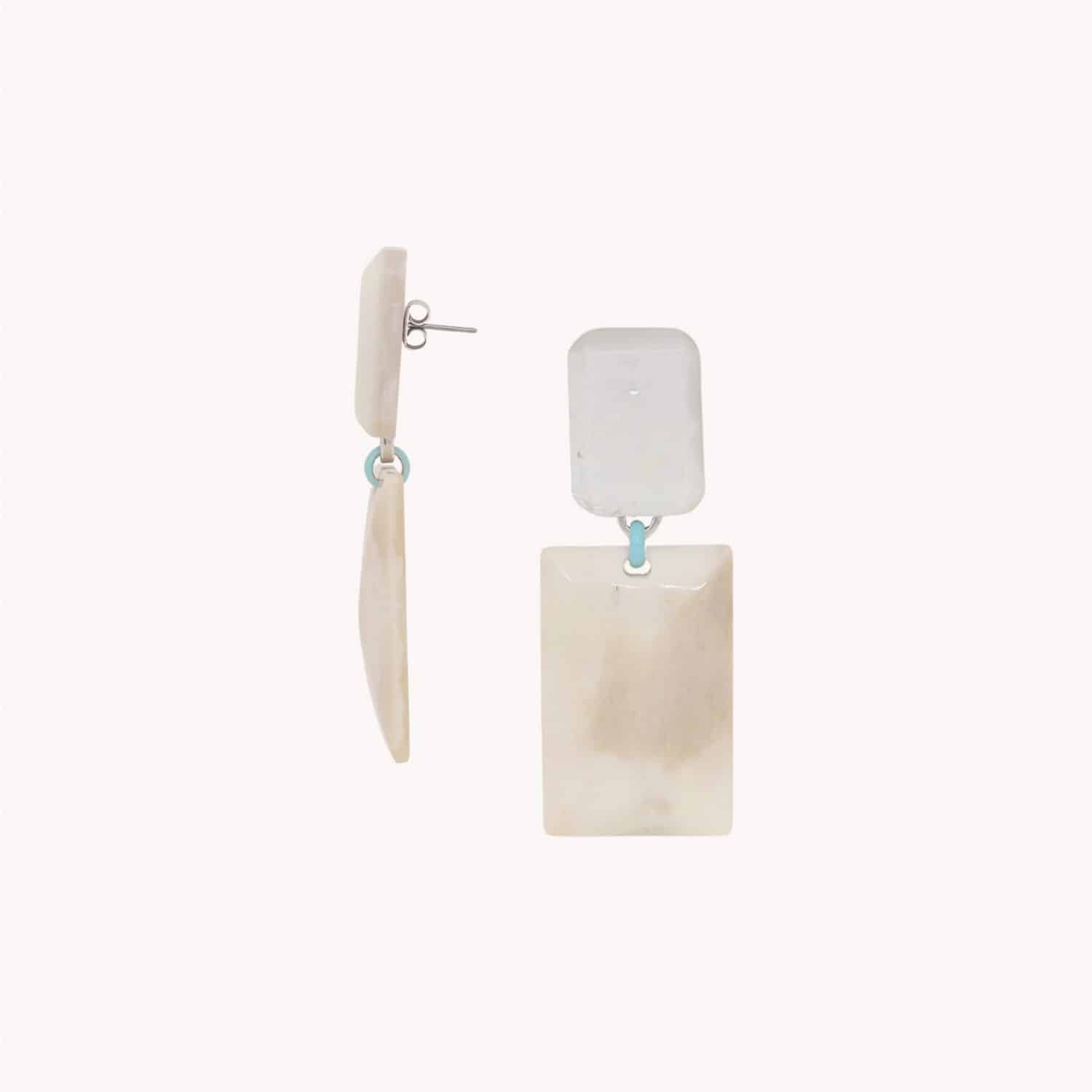 Détail poussoir boucle d'oreilles Milos 12--90645 Nature Bijoux