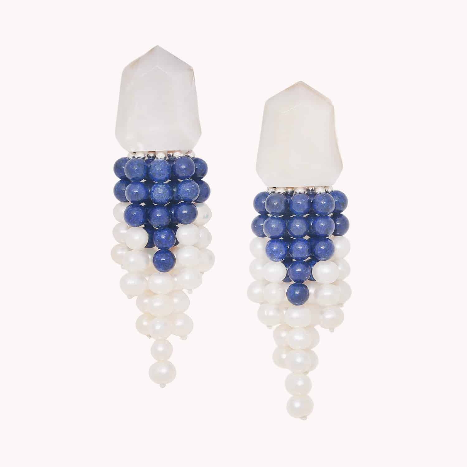 Boucles d'oreilles Pacifique perles de culture lapis Nature Bijoux 12--90650