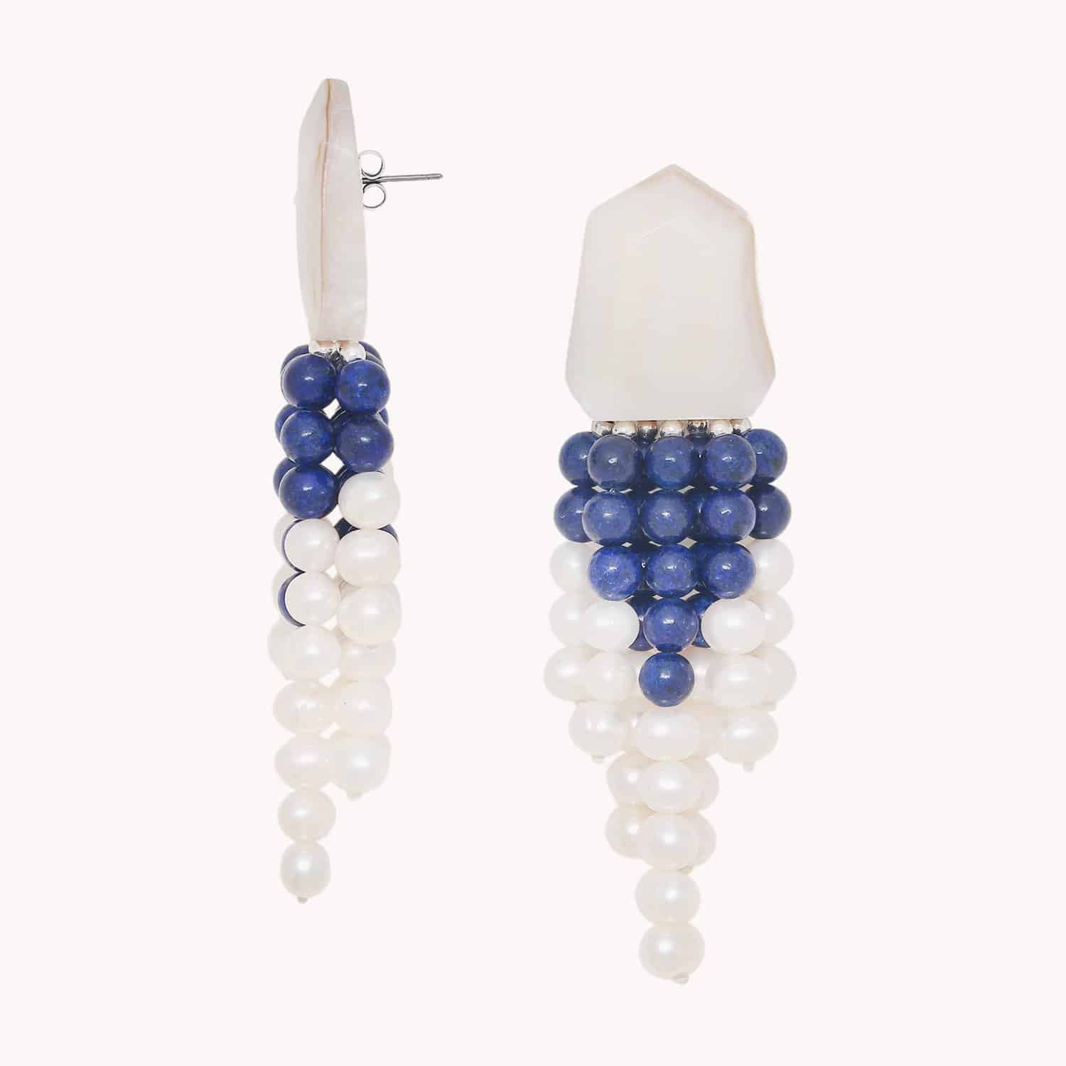 Détail 7 rangs perles et lapis 12--90650 Nature Bijoux