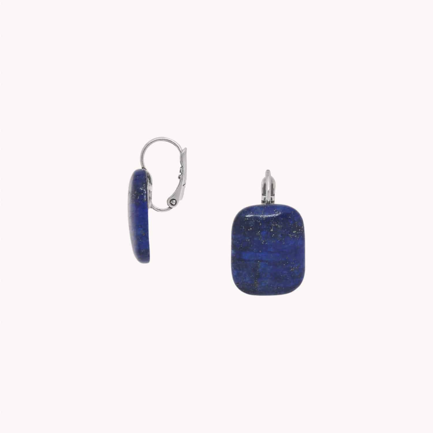 Boucles d'oreilles dormeuses détail lapis-lazuli 12--90654 Nature Bijoux