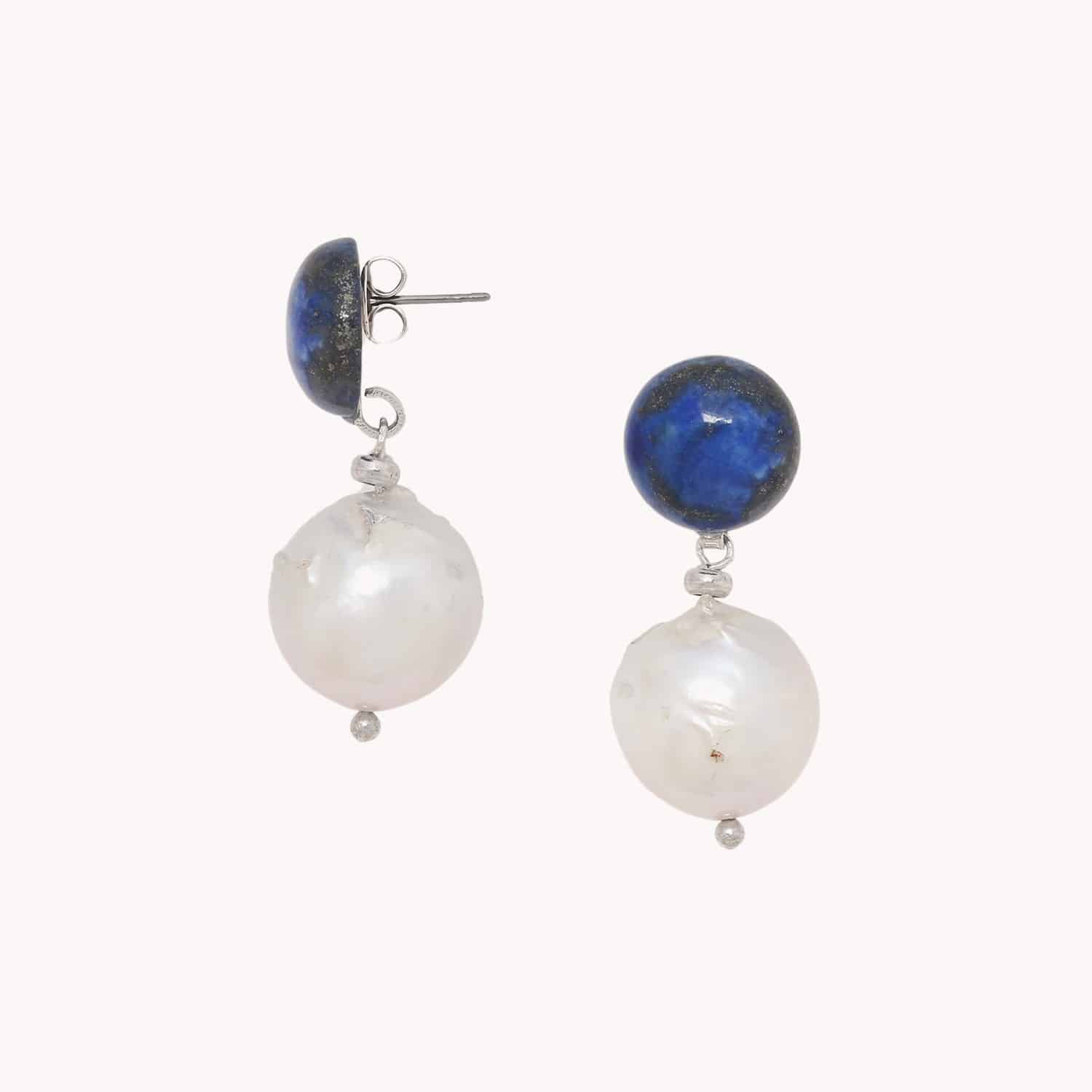 Détail lapis-lazuli et perle baroque 12--90655 Nature Bijoux