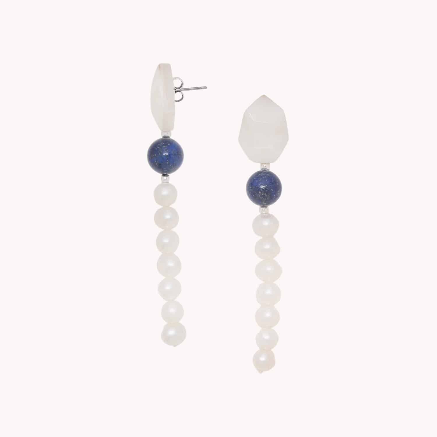 Boucles d'oreilles longues détail nacre 12--90658 Nature Bijoux