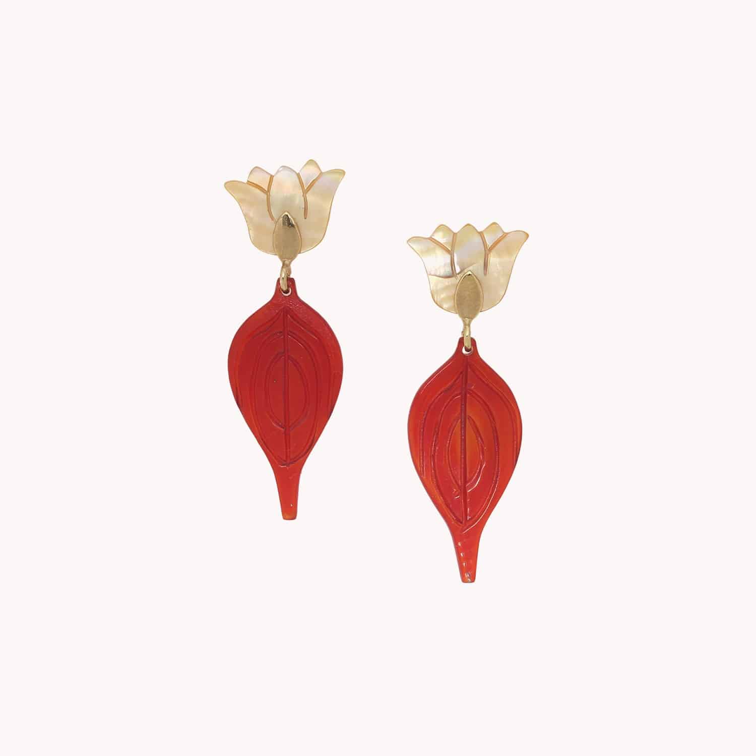 Boucles d'oreilles Son Jardin Nacre Corne 12--90676 Nature Bijoux