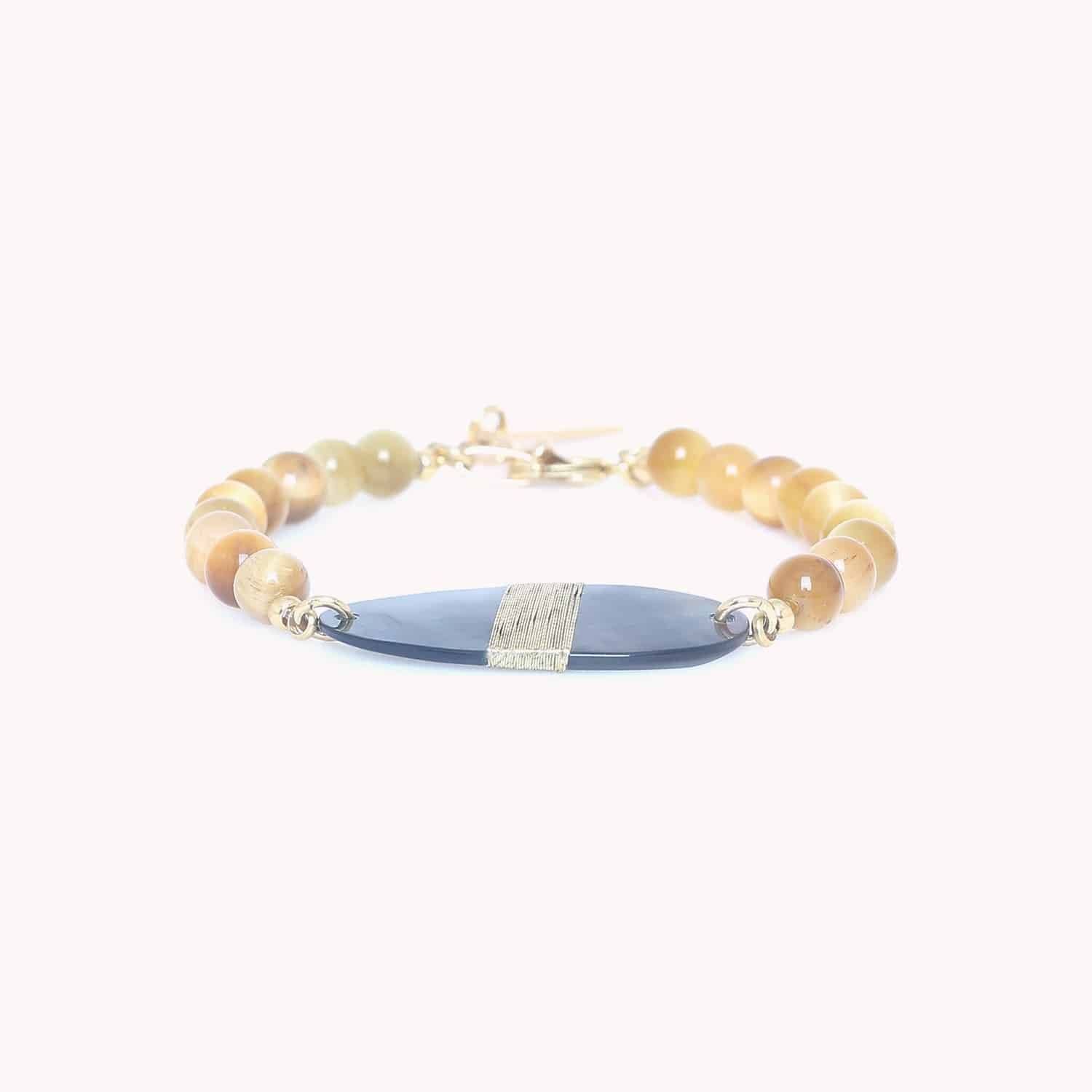 Bracelet Alegria Beach médaillon nacre noire 13--44430 Nature Bijoux