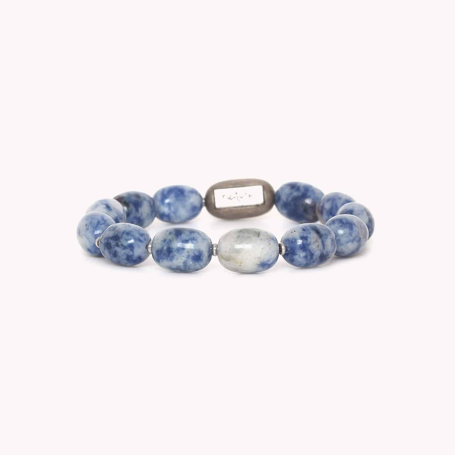 Bracelet Skala en Ebène Gris, Sodalite et Laiton 13--44462 Nature Bijoux