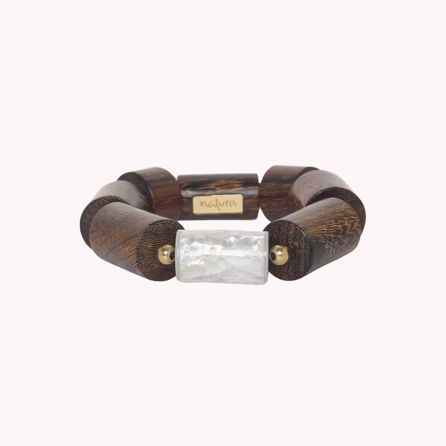 Bracelet Nature Bijoux Okawa bois et nacre 13--44480