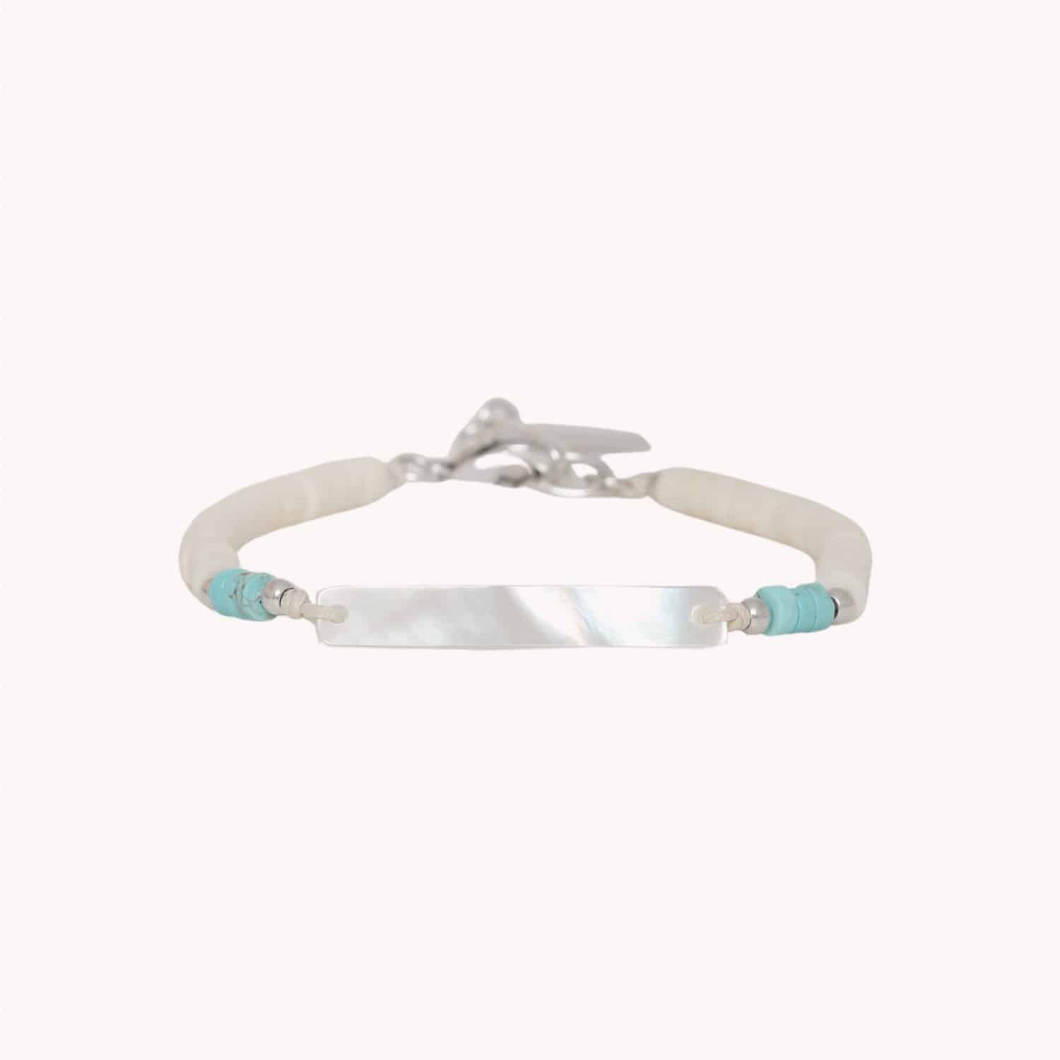 Bracelet Milos Howlite Nacre blanche Os 13--44520 Nature Bijoux