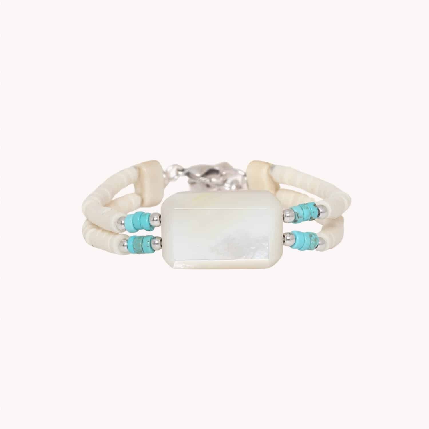 Bracelet Nature Bijoux Milos two strands adjustable howlite os 13--44521