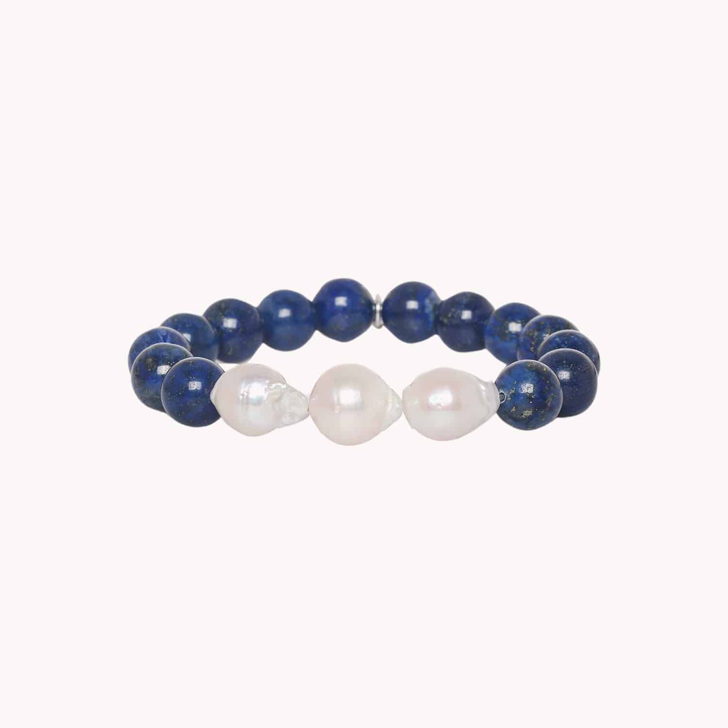 Bracelet Pacifique lapis-lazuli perles baroques 13--44541 Nature Bijoux