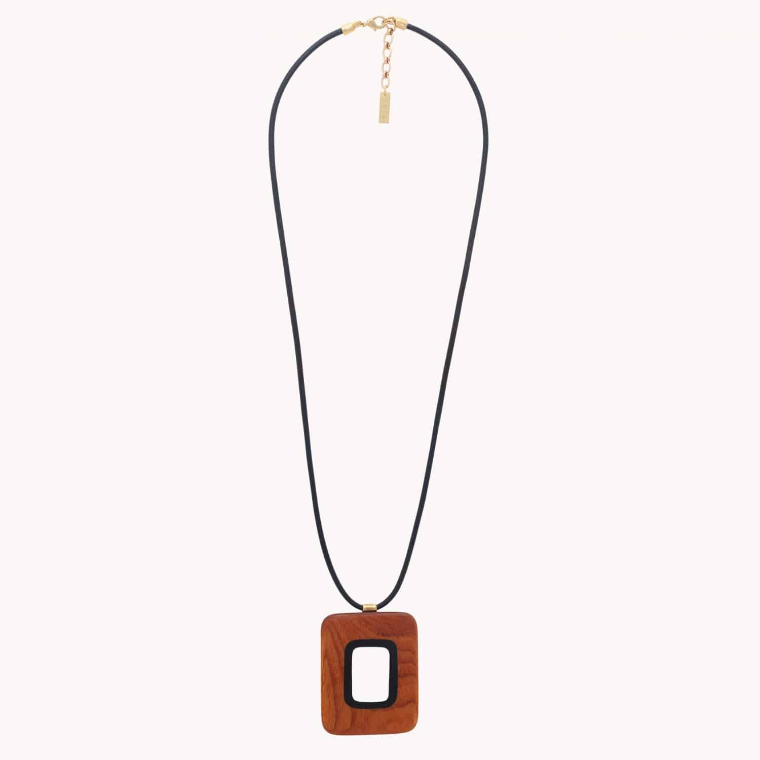 Détail pendentif bois Bayong 15--43772 Nature Bijoux