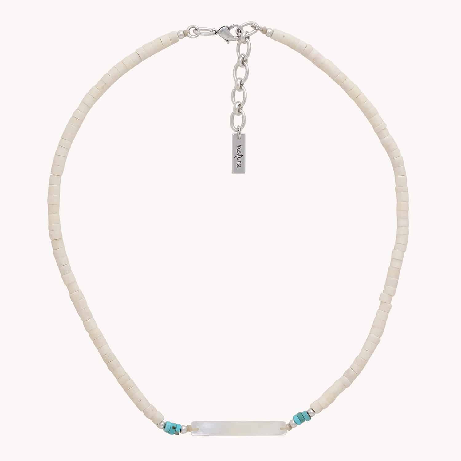 Collier Milos Nature Bijoux Howlite Nacre blanche 15--43801