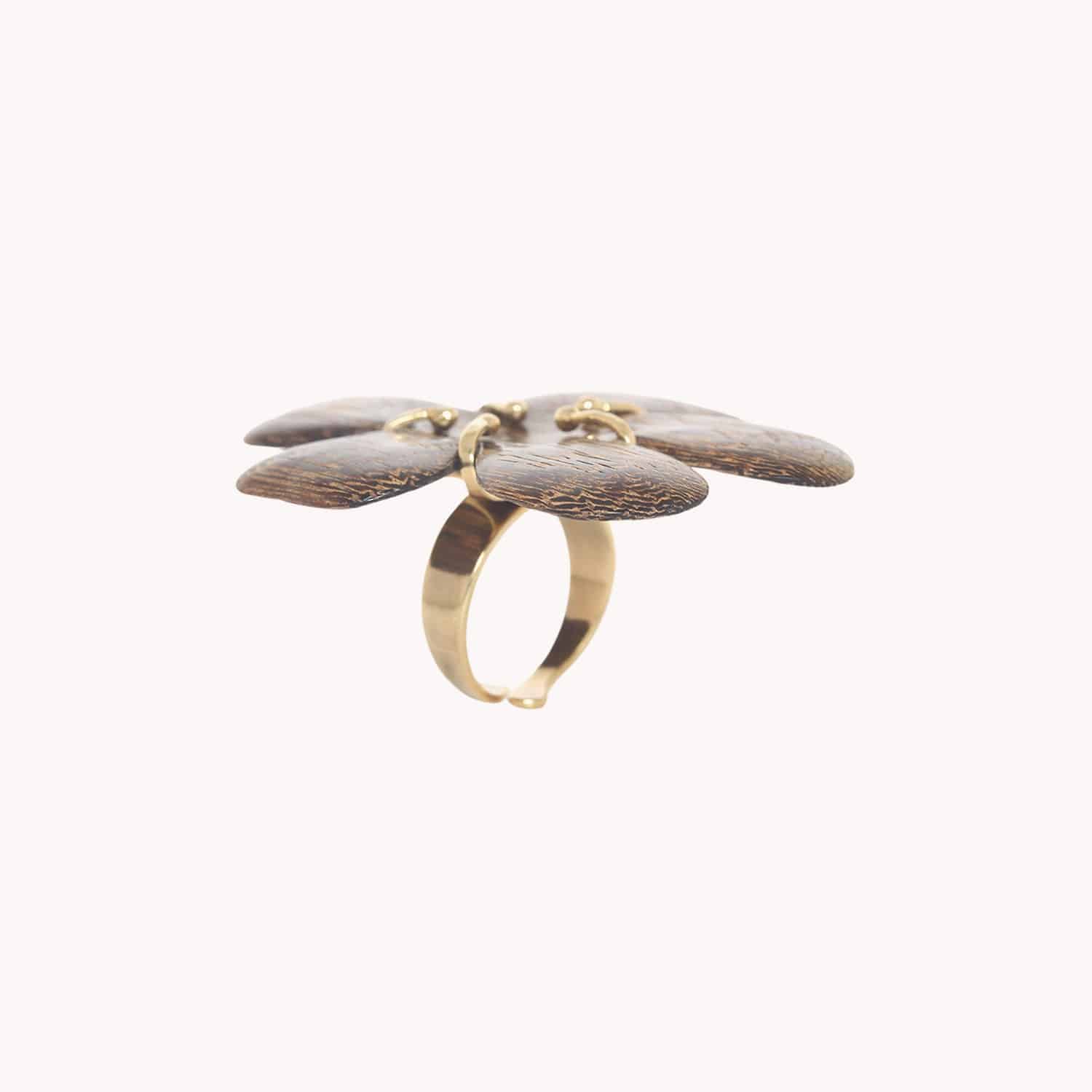 Détail bague bois de roblès 19--25936 Nature Bijoux