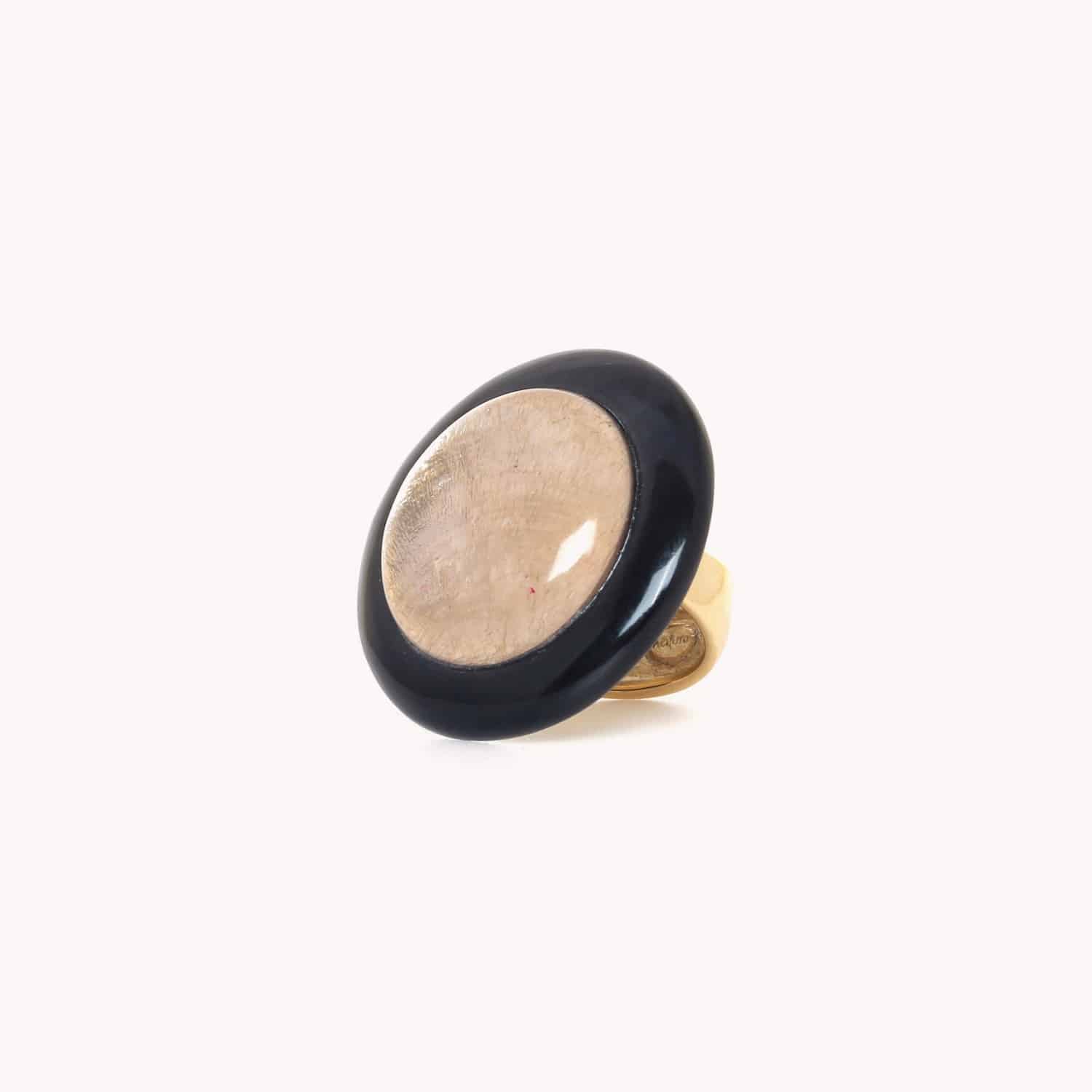 Bague Saint Honore grand modèle coquillage Capiz corne 19--25945 Nature Bijoux