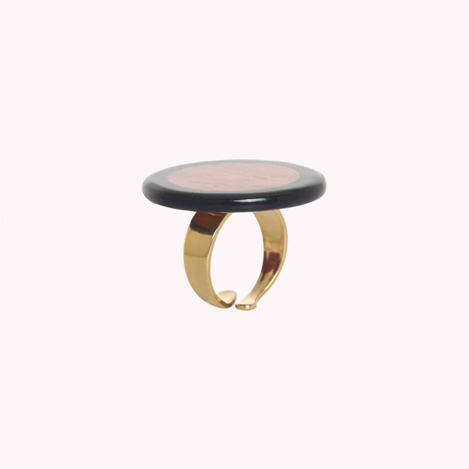 Détail bois de bayong bague ajustable 19--25977 Nature Bijoux