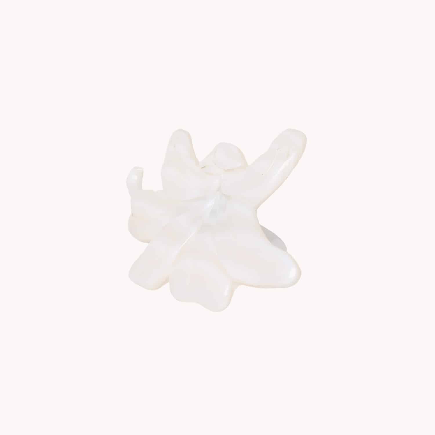 Bague Lis Blanc Nature Bijoux ajustable nacre blanche 19--26021