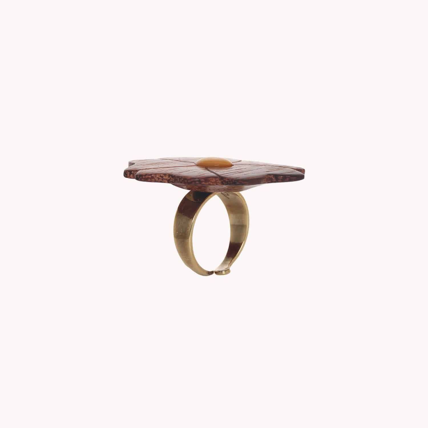 Détail matière bois et nacre bague 19--27001 Nature Bijoux