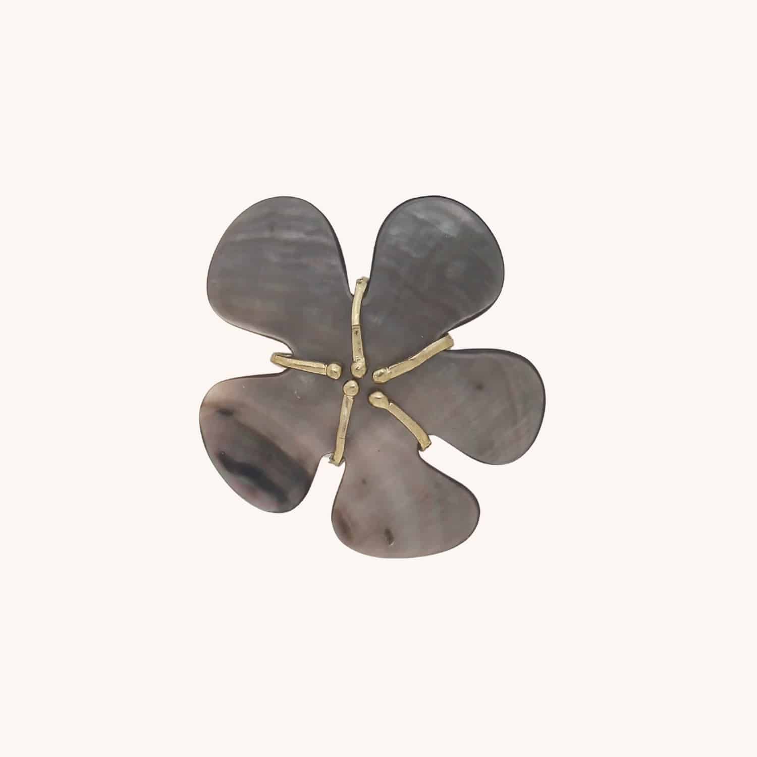 Broche Florea nacre noire 10--23955 Nature Bijoux
