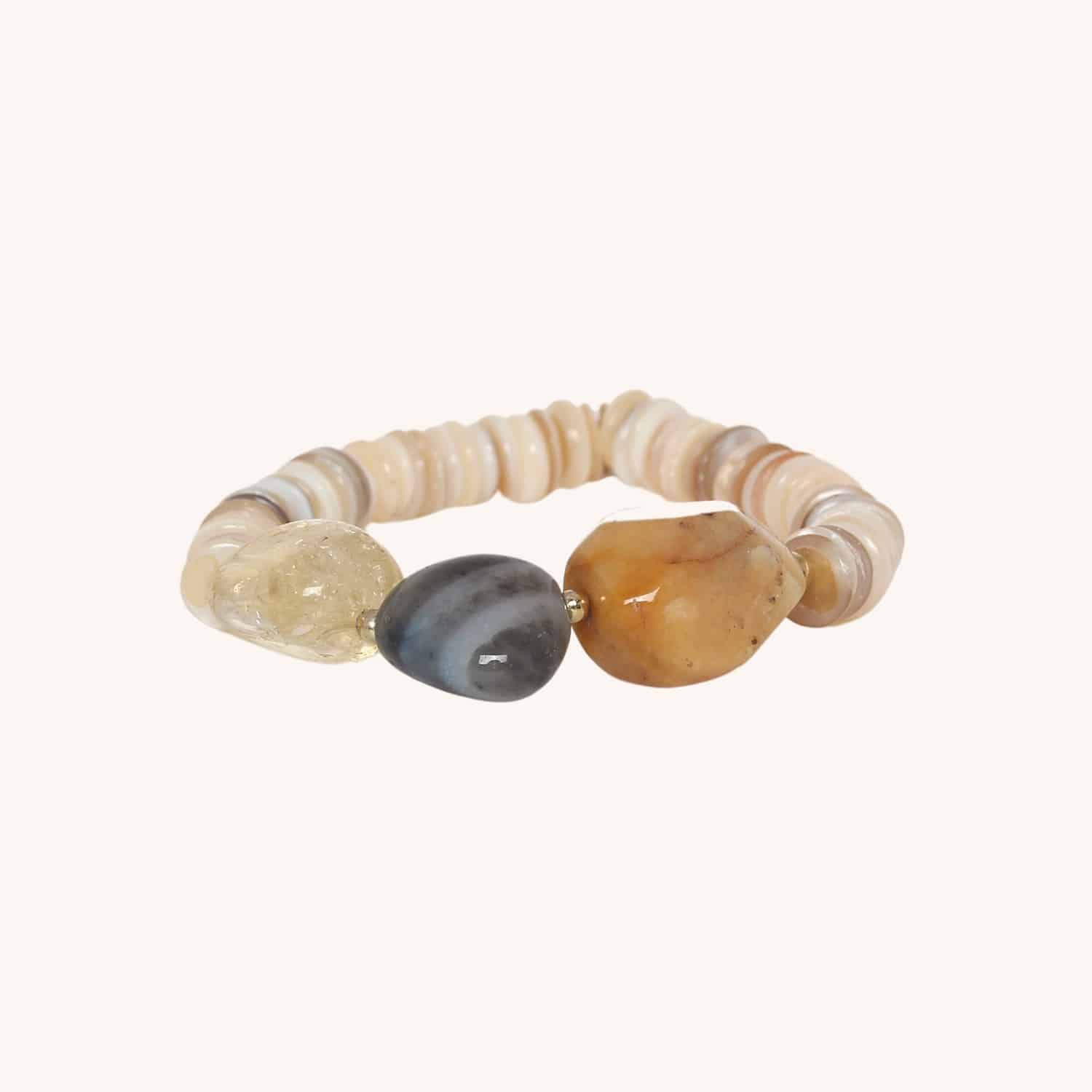Bracelet Cailloux citrine jaspe jaune 13--44449 Nature Bijoux