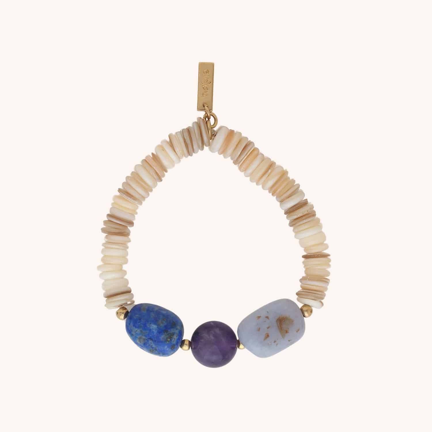 Bracelet extensible détail pierres 13--44502 Nature Bijoux