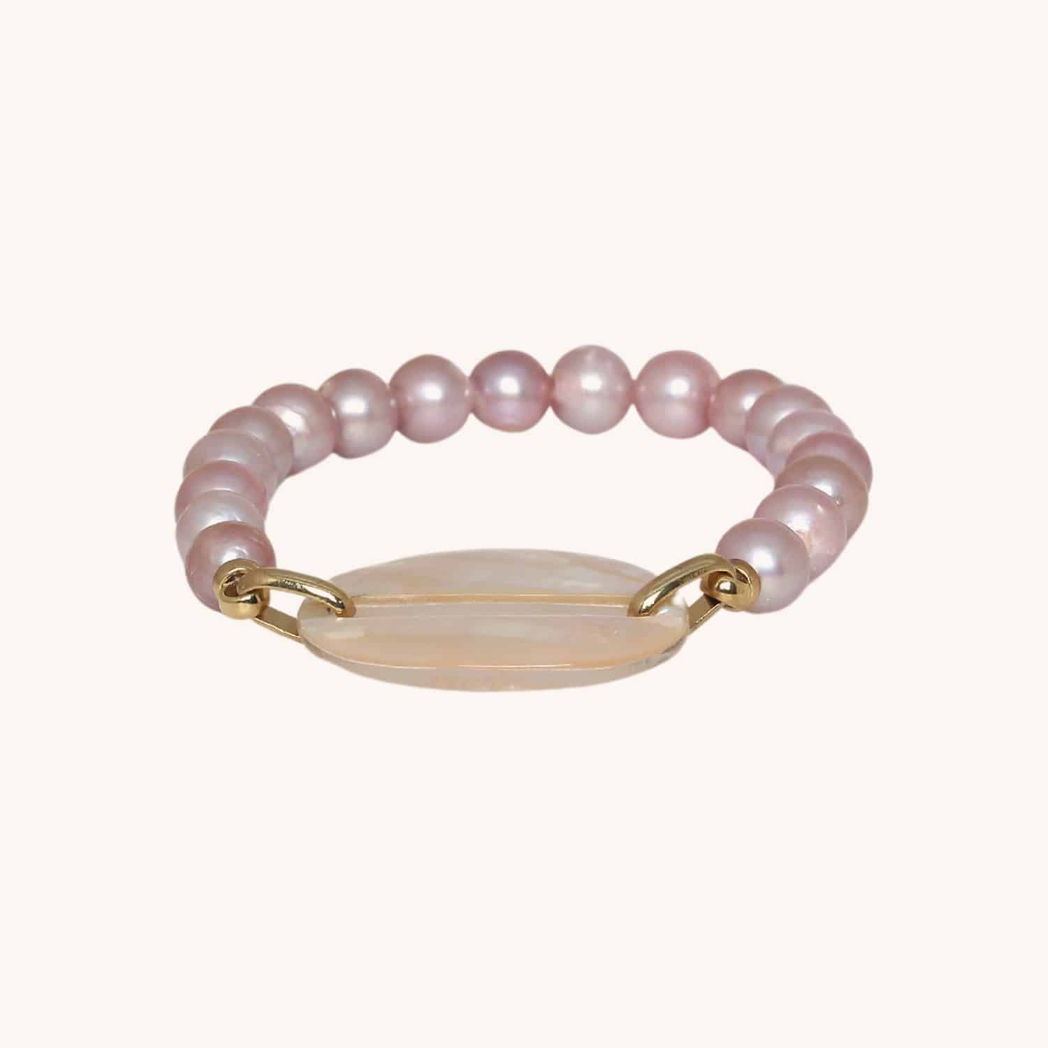 Bracelet collection Ellipse en nacre rose et perles de culture 13--44535 Nature Bijoux