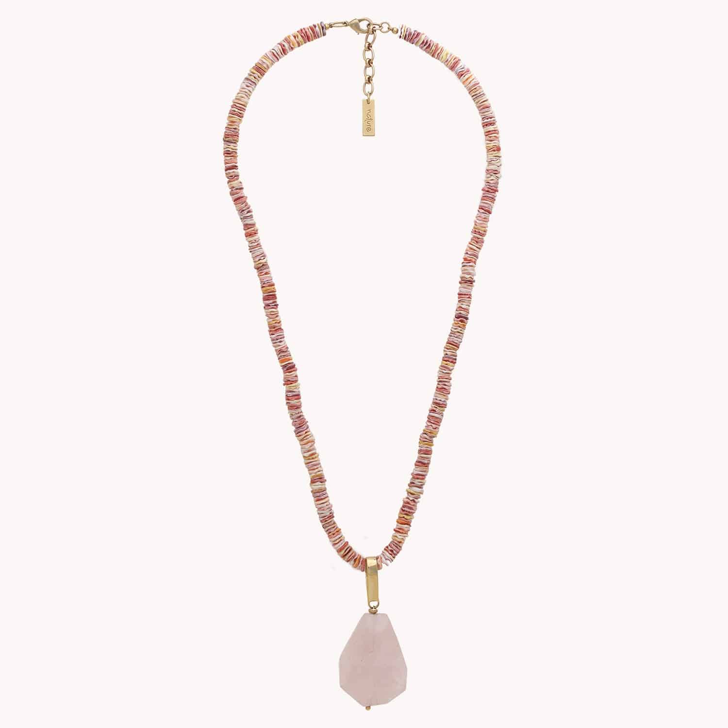 Détail pendentif quartz rose 15--43730 Nature Bijoux
